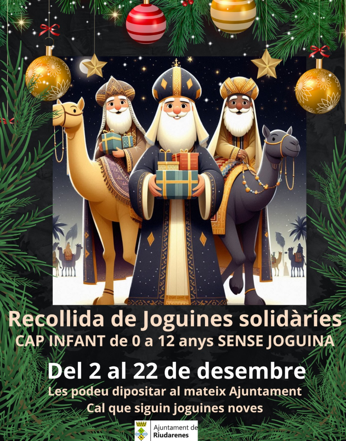 Riudarenes organitza una campanya de recollida de joguines solidàries per segon any consecutiu
