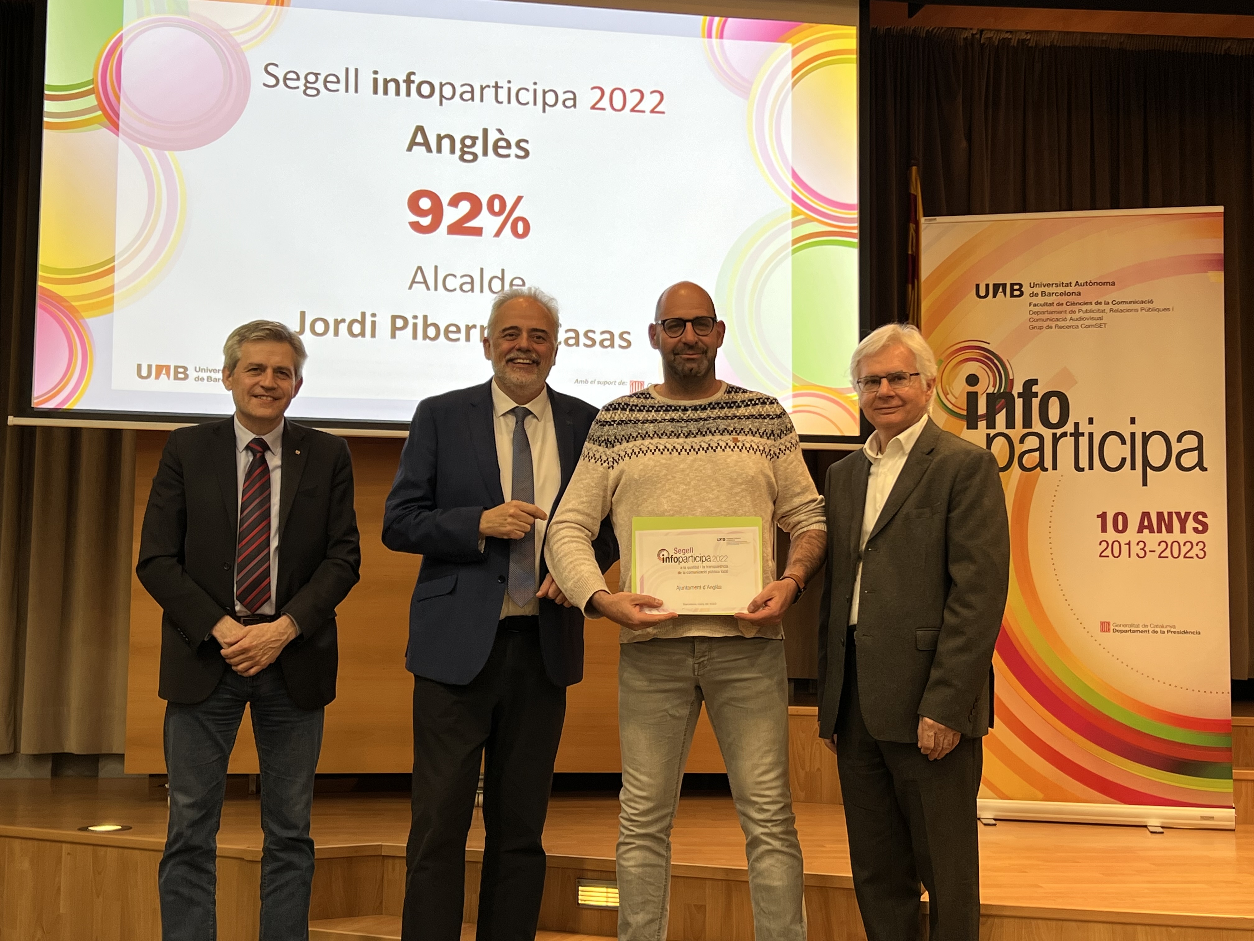 Anglès, juntament amb altres municipis selvatans, reben el segell en reconeixement de la qualitat i transparència dels seus ajuntaments