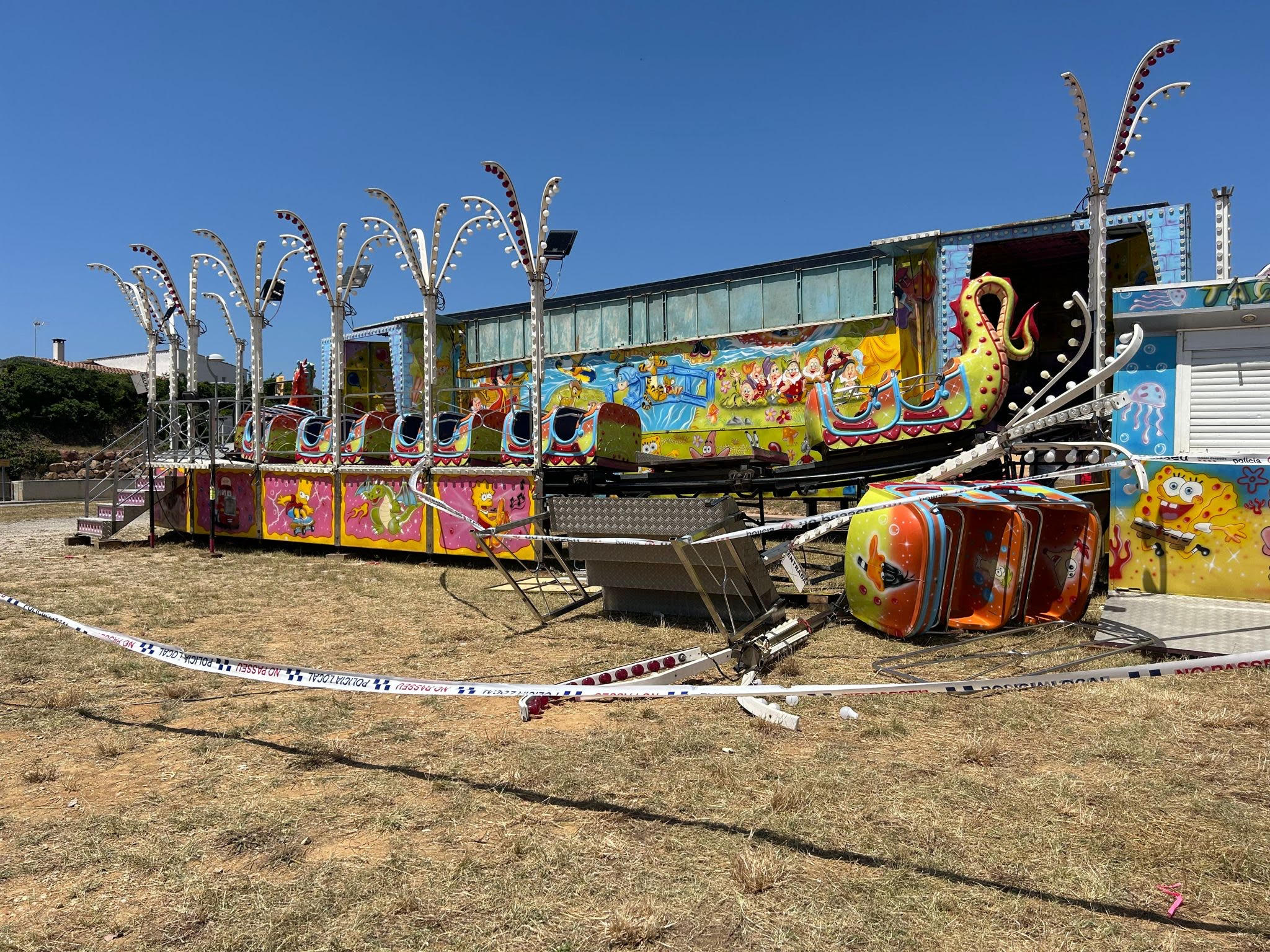 Descarrila un vagó d'una atracció durant la festa major de Sils 