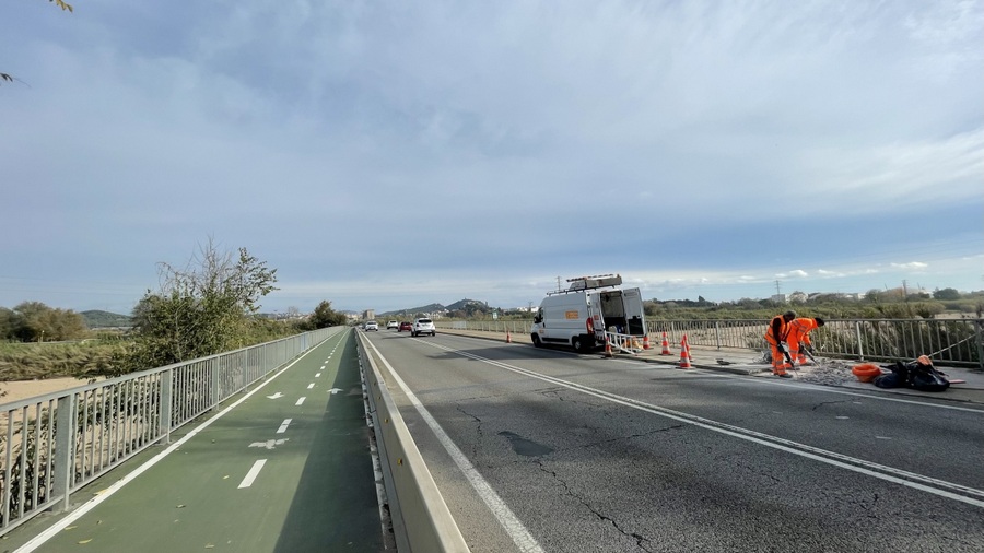 Comencen les obres de reparació del pont de la GI-682 entre Blanes i Palafolls