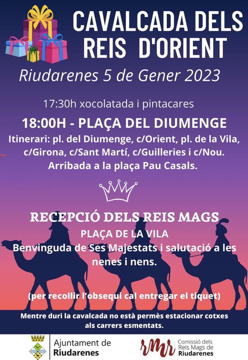 Riudarenes organitza un dia màgic per la rebuda dels reis d'Orient